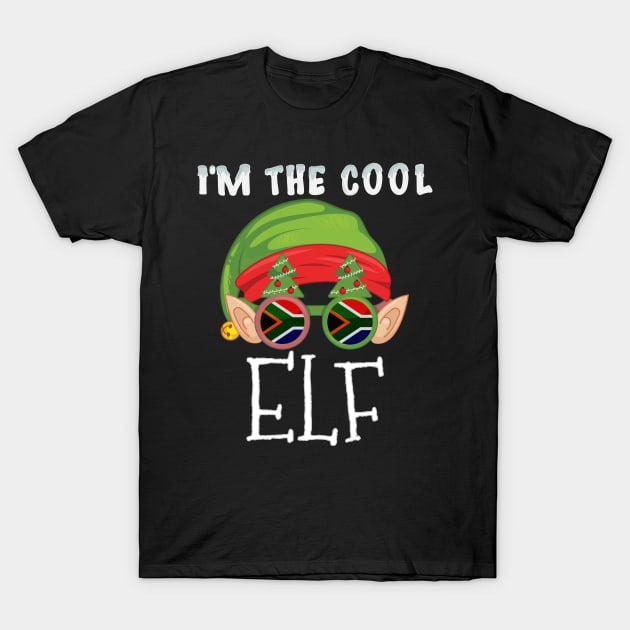 Christmas  I'm The Cool South African Elf - Gift for South African From South Africa T-Shirt by Country Flags